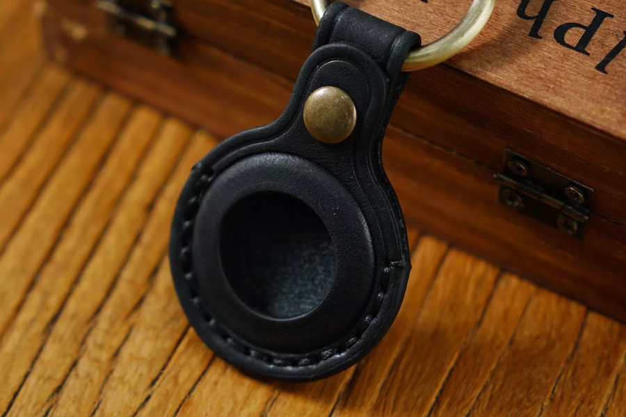 Premium Leather AirTag Holder with Keychain