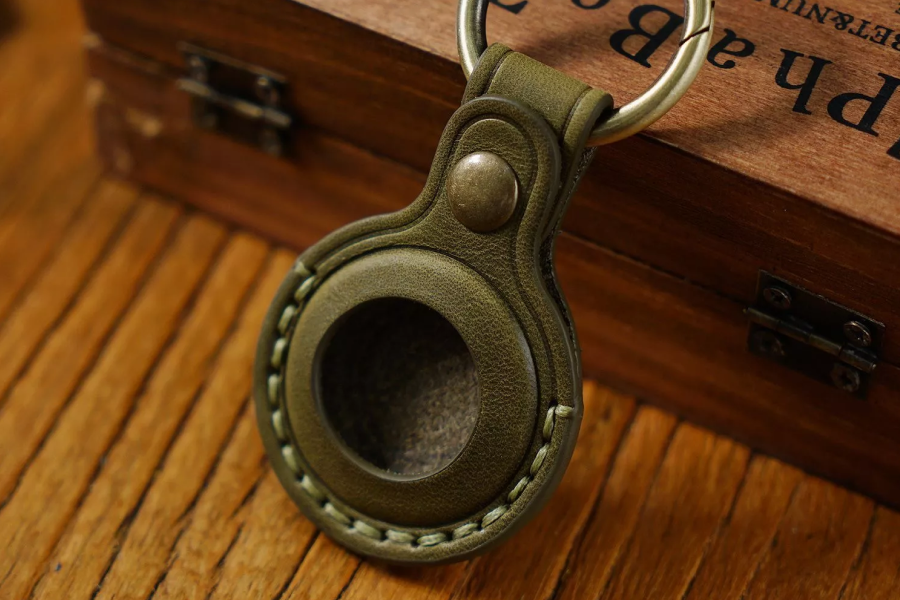 Premium Leather AirTag Holder with Keychain